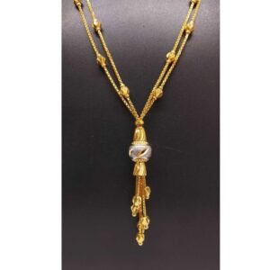 22 KT GOLD FANCY DESIGNED DOUBLE CHAIN DOKIYA