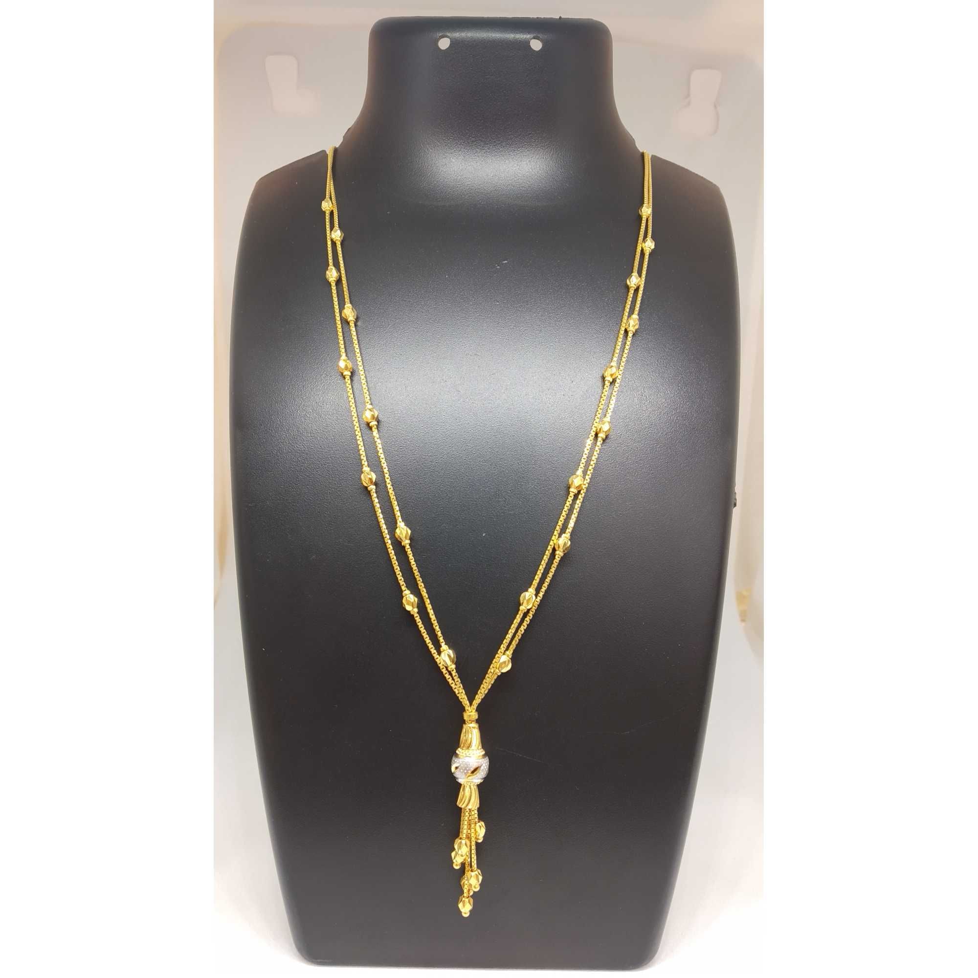 22 KT GOLD FANCY DESIGNED DOUBLE CHAIN DOKIYA