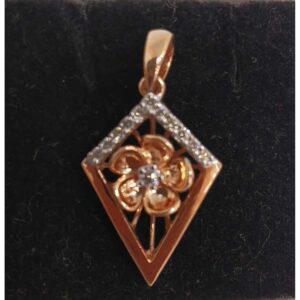 REAL DIAMOND ROSE GOLD DESIGNED PENDANT SET