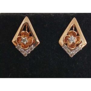 REAL DIAMOND ROSE GOLD DESIGNED PENDANT SET
