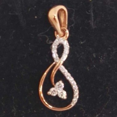 Real diamond rose gold designed pendant set - Image 3