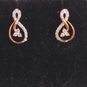 Real diamond rose gold designed pendant set