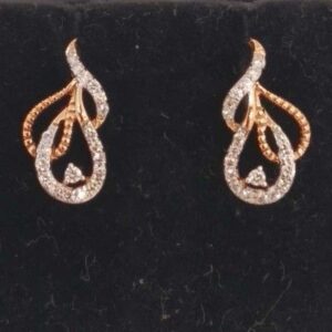 Real diamond rose gold designed pendant set