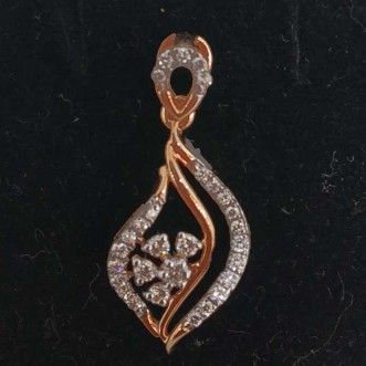 Real diamond rose gold designed pendant set - Image 3