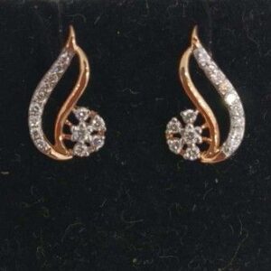 Real diamond rose gold designed pendant set