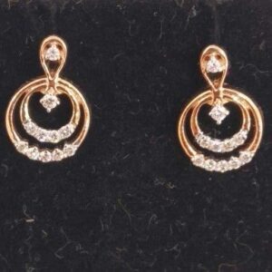 Real diamond rose gold round designed pendant set