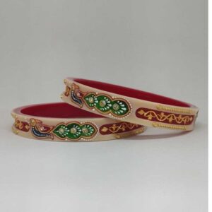 22 KT Gold PEACOCK PRINTED RAS PATLA