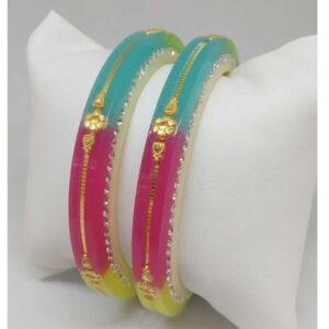 22 kt gold malti colour ras chudi