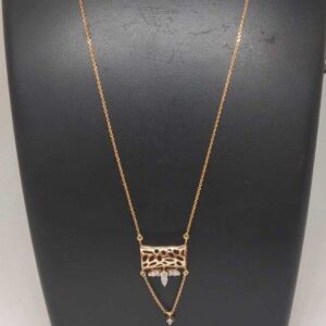 REAL DIAMOND ROSE GOLD DESIGNED CHAIN PENDANT SET