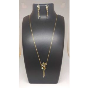 REAL DIAMOND BRANDED GOLD CHAIN PENDANT SET