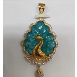 22 KT GOLD PEACOCK DESIGNED PENDANT SER
