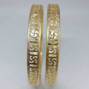22 KT GOLD SVASTIK DESIGNED COPPER BANGLE
