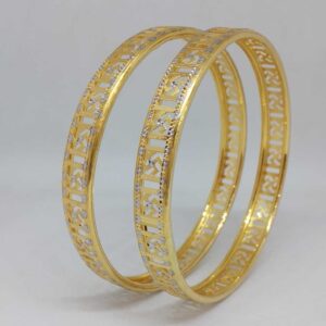 22 KT GOLD SVASTIK DESIGNED COPPER BANGLE