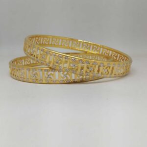 22 KT GOLD SVASTIK DESIGNED COPPER BANGLE