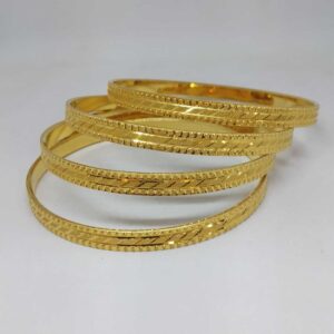 22 KT Gold CNC Cutting Designed Bangle
