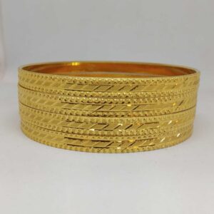 22 KT Gold CNC Cutting Designed Bangle