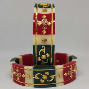 22 kt gold malti colour designed ras patla