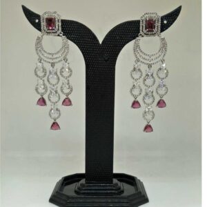 1 gram light red party wear earring