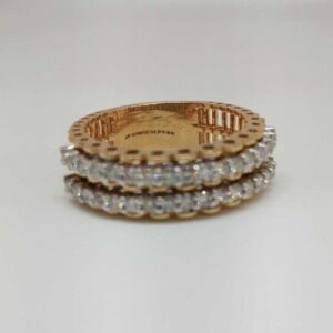 Real diamond rose gold Band Designed ladies ring