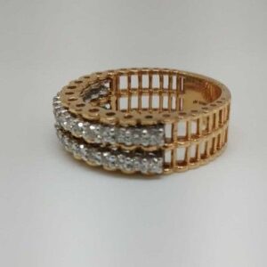 Real diamond rose gold Band Designed ladies ring