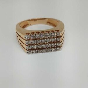 Real diamond rose gold branded Gent ring