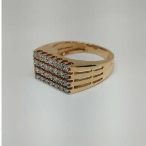 Real diamond rose gold branded Gent ring