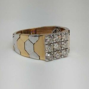 Real diamond rose gold Casual Gents ring