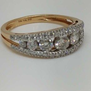 Real diamond rose gold branded ladies ring