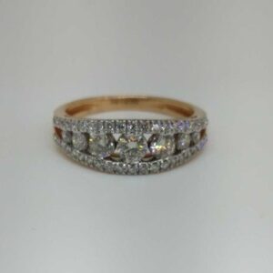 Real diamond rose gold branded ladies ring
