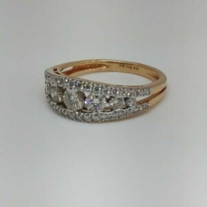 Real diamond rose gold branded ladies ring