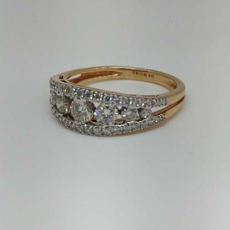 Real diamond rose gold branded ladies ring