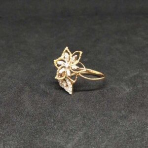 Real Diamond Rose Gold Flower Branded Ladies Ring