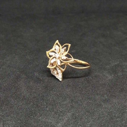 Real Diamond Rose Gold Flower Branded Ladies Ring