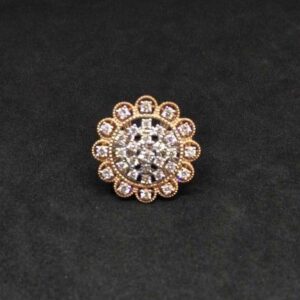 Real diamond rose gold branded ladies ring