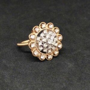 Real diamond rose gold branded ladies ring