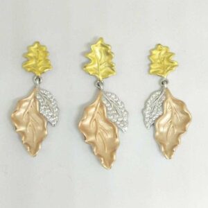 925 Sterling Silver Colourful Leaf Designed Pendant Set