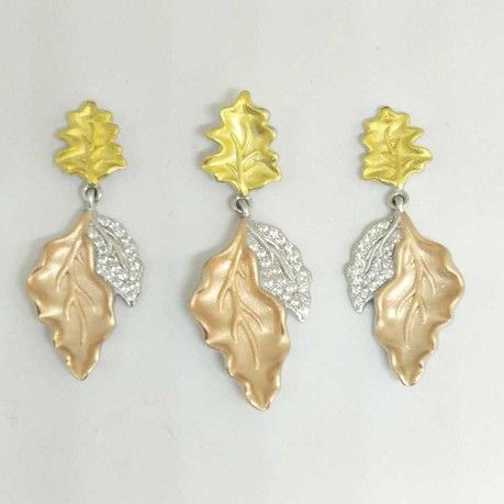 925 Sterling Silver Colourful Leaf Designed Pendant Set