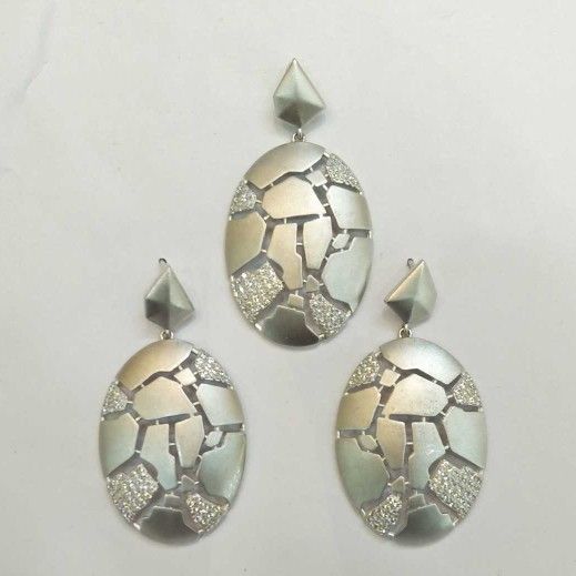 925 Sterling Silver Fancy Pendant Set