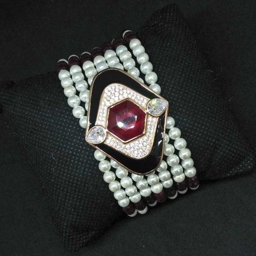 925 Sterling Silver Real Pearl Designed Ladies Bracelet