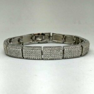 925 sterling silver ad diamond gents bracelet