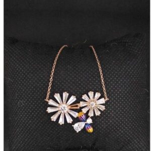 925 Sterling Silver Rose Polish Designed Pendant Chain