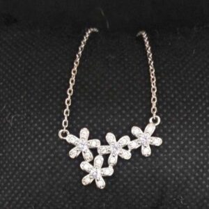 925 sterling silver flower designed pendant chain