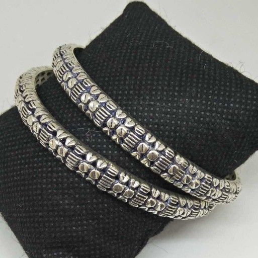 925 Sterling Silver Oxides Designed Bangle