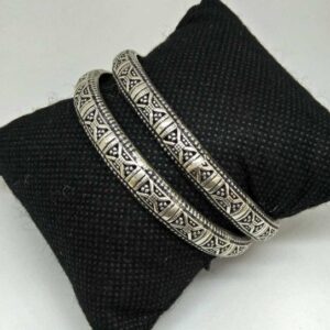 925 Sterling Silver Oxides Designed Bangle