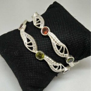 925 Sterling Silver Colour Stone  Designed Bangl
