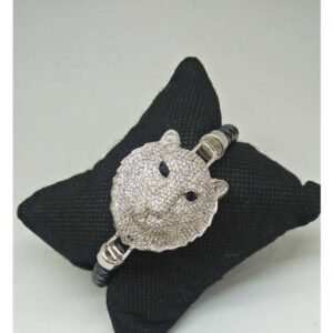 925 Sterling Silver DESIGNER DIAMOND FACED GENT'S BRACELET