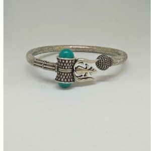 925 sterling silver oxidesed mahakal's damru trishul bracelet