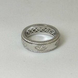 925 Sterling Silver AD Diamond Gents Band