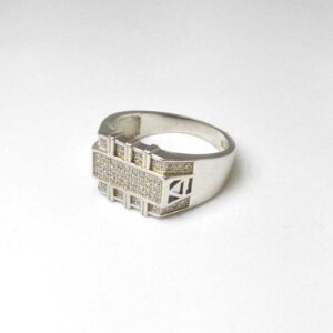 925 Sterling Silver AD Diamond. Gents Ring