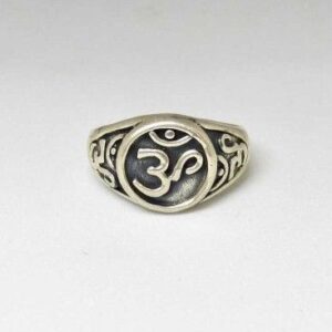 925 Sterling Silver Oxides Om Gents Ring
